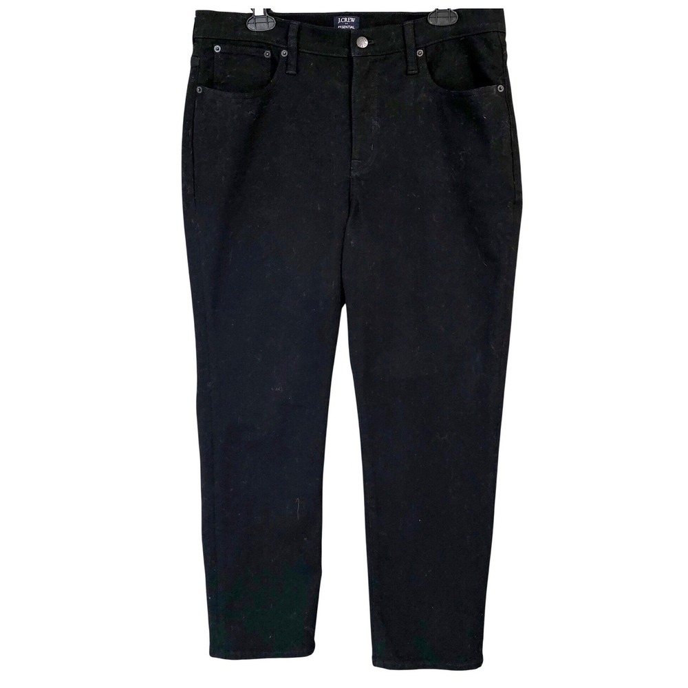 J.Crew Essential Straight Pants Mens 32 Black Fair Trade Cotton Blend